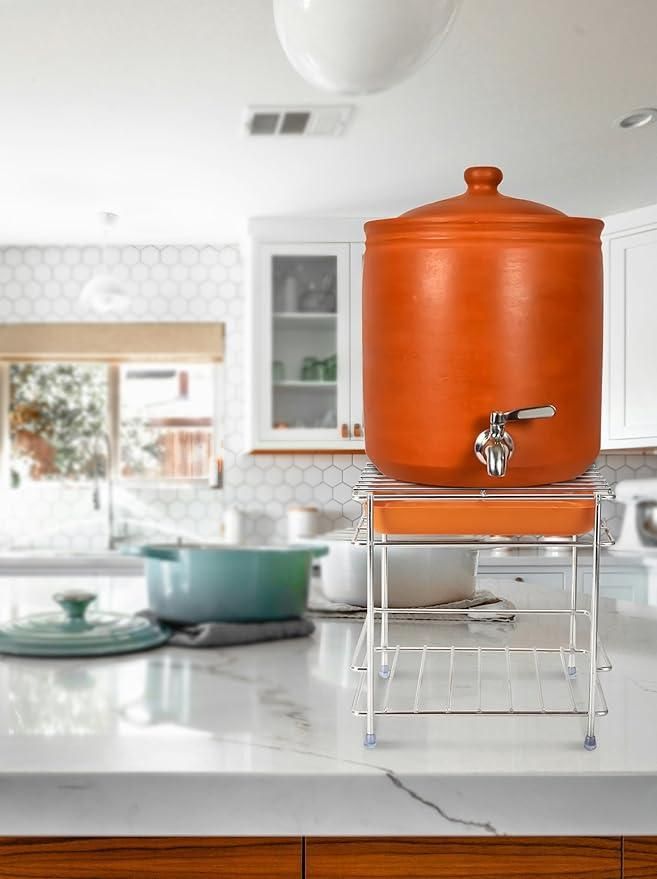 Steel Matka Stand With Tray