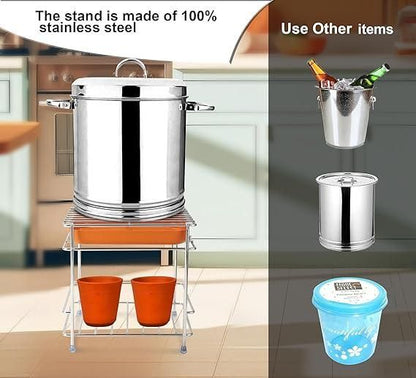 Steel Matka Stand With Tray