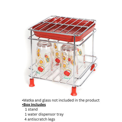 Steel Matka Stand With Tray