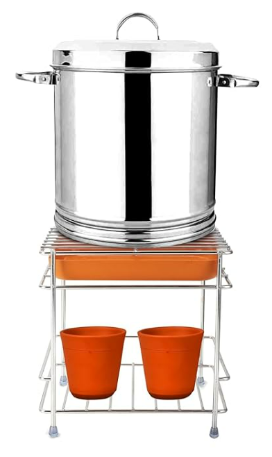 Steel Matka Stand With Tray
